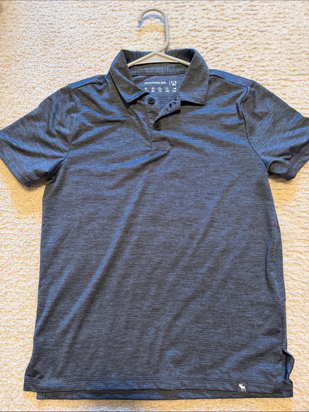 abercrombie kids charcoal heather Short-Sleeve Polo size 9-10
